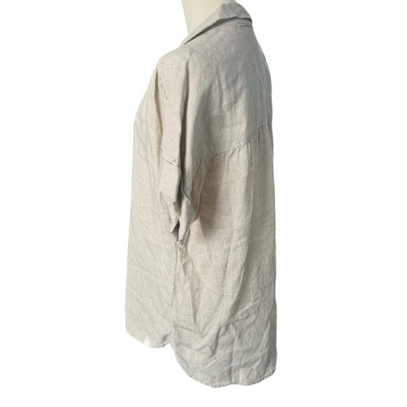 JCREW Baird McNutt Irish Linen Button-Up Shirt Lightweight Preppy Neutral Small - Picture 4 of 14